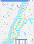 New York Wall Map Basic Style